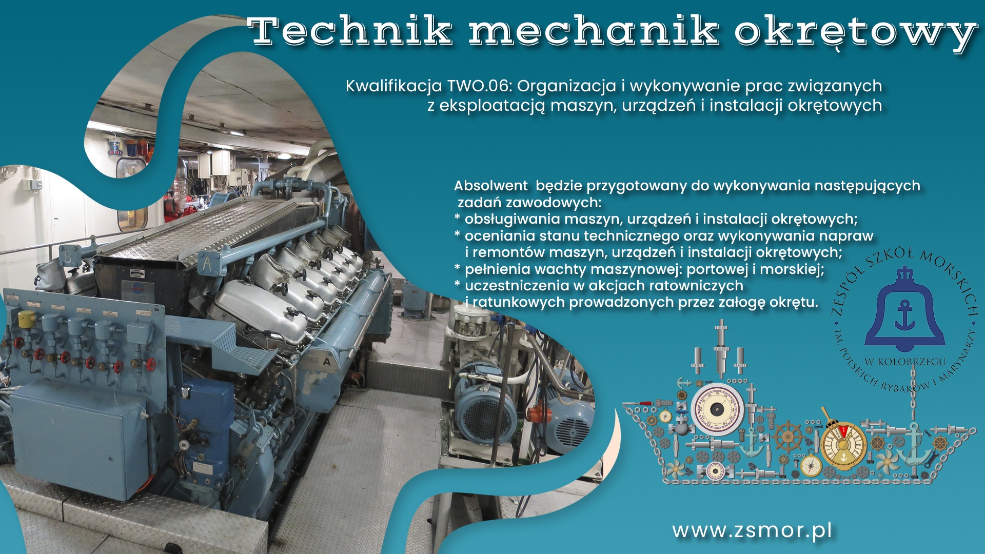 Plakat promujący kierunek mechaniczny w ZSM